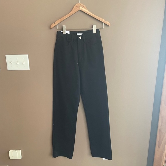 NWT WeWoreWhat Mom Rigid Denim Jeans in Jet Black Size 25 - Picture 2 of 8